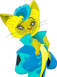 Size: 2000x2655 | Tagged: safe, artist:stjonal, character:capper dapperpaws, oc, oc only, oc:runaway train, species:abyssinian, species:anthro, my little pony: the movie (2017), abyssinianized, cat, catified, male, palette swap, recolor, simple background, solo, species swap, transparent background, vector