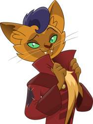 Size: 2000x2655 | Tagged: safe, artist:stjonal, character:capper dapperpaws, species:abyssinian, species:anthro, my little pony: the movie (2017), .svg available, cat, male, simple background, solo, transparent background, vector