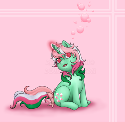 Size: 1024x998 | Tagged: safe, artist:reachfarhigh, character:fizzy, species:pony, species:unicorn, g1, abstract background, cute, female, fizzybetes, solo