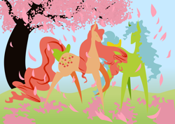 Size: 2480x1754 | Tagged: safe, artist:kicked-in-teeth, character:cherries jubilee, g1, cherry tree, pointy ponies, tootsie, tree