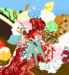 Size: 1785x1923 | Tagged: safe, artist:kicked-in-teeth, character:fizzy, g1, cherry, cookie, female, food, ice cream, solo