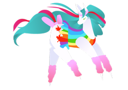 Size: 1024x724 | Tagged: safe, artist:kicked-in-teeth, character:gusty, g1, bow, clothing, cutie mark, dress, eyes closed, female, headband, leg warmers, simple background, solo, tail bow, transparent background