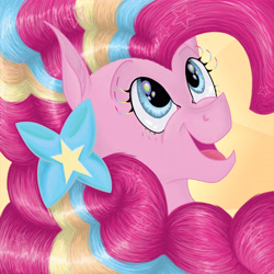 Size: 3600x3600 | Tagged: safe, artist:ambergerr, character:pinkie pie, female, rainbow power, solo