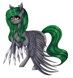 Size: 2227x2359 | Tagged: safe, artist:nightstarss, oc, oc only, oc:toxic gears, species:pegasus, species:pony, amputee, augmented, female, high res, mare, prosthetic limb, prosthetic wing, prosthetics, simple background, solo, transparent background