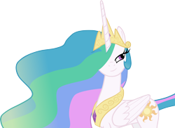 Size: 3528x2569 | Tagged: safe, artist:cthulhuandyou, character:princess celestia, species:pony, bedroom eyes, female, mare, simple background, solo, svg, transparent background, vector