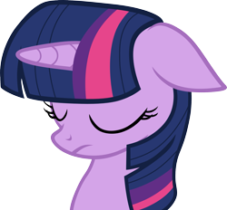 Size: 2253x2089 | Tagged: safe, artist:cthulhuandyou, character:twilight sparkle, bust, eyes closed, female, floppy ears, frown, portrait, sad, simple background, solo, svg, transparent background, vector
