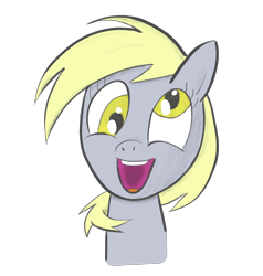 Size: 2620x2748 | Tagged: safe, artist:littleshyfim, character:derpy hooves, species:pegasus, species:pony, bust, female, open mouth, portrait, simple background, smiling, solo, transparent background