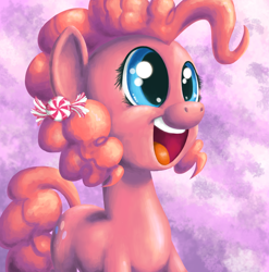 Size: 2134x2160 | Tagged: safe, artist:poniker, character:pinkie pie, alternate hairstyle, cute, diapinkes, female, happy, mint, open mouth, pigtails, solo