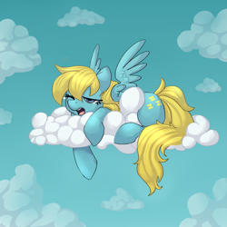Size: 1500x1500 | Tagged: safe, artist:adailey, oc, oc only, species:pegasus, species:pony, cloud, cloudy, female, mare, sleepy, solo