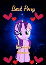 Size: 2480x3508 | Tagged: safe, artist:legionhooves, edit, character:starlight glimmer, species:pony, adorable face, best pony, cute, female, heart, looking at you, solo, space, tribute