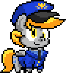 Size: 135x150 | Tagged: safe, artist:sonicboy112, character:derpy hooves, species:pegasus, species:pony, clothing, day dreaming derpy, female, mailmare, mare, pixel art, simple background, smiling, solo, transparent background, uniform