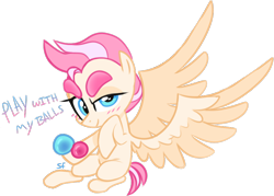 Size: 810x580 | Tagged: safe, artist:sugahfox, oc, oc only, species:pegasus, species:pony, ball, female, mare, simple background, solo, transparent background