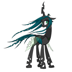 Size: 1000x1000 | Tagged: safe, artist:averagedraw, character:queen chrysalis, species:changeling, changeling queen, female, lidded eyes, simple background, solo, transparent background, windswept mane