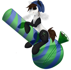 Size: 1267x1240 | Tagged: safe, artist:shilohsmilodon, oc, oc only, species:earth pony, species:pony, 4/20, bong, drugs, male, marijuana, simple background, solo, stallion, transparent background