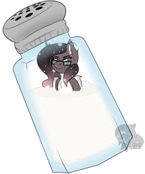Size: 1498x1800 | Tagged: safe, artist:shilohsmilodon, oc, oc only, species:bat pony, species:pony, commission, salt shaker, salty, simple background, solo, transparent background, ych result