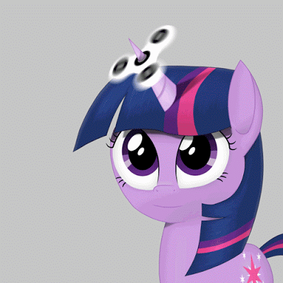 Size: 400x400 | Tagged: safe, artist:sheeppony, character:twilight sparkle, species:pony, species:unicorn, animated, cute, female, fidget spinner, gif, hypnotic, solo