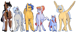 Size: 2757x1161 | Tagged: safe, artist:seleniium, character:amber laurel, character:flash sentry, species:pegasus, species:pony, family, group