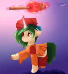 Size: 1200x1300 | Tagged: safe, artist:shan3ng, oc, oc only, oc:renma, species:pony, species:unicorn, clothing, female, magic, mare, solo