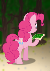 Size: 4961x7016 | Tagged: safe, artist:fluttershy_z, character:pinkie pie, species:pony, newbie artist training grounds, absurd resolution, atg 2017, female, forest, map, solo