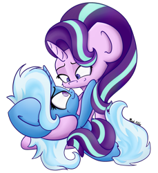 Size: 1931x2110 | Tagged: safe, artist:machstyle, character:starlight glimmer, character:trixie, species:pony, species:unicorn, ship:startrix, female, lesbian, looking at each other, mare, shipping, simple background, smiling, transparent background