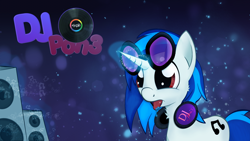 Size: 1920x1080 | Tagged: safe, artist:zipomon, character:dj pon-3, character:vinyl scratch, species:pony, species:unicorn, abstract background, drool, eyes on the prize, female, headphones, mare, solo, sunglasses, tongue out, wallpaper