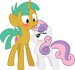 Size: 11079x10355 | Tagged: dead source, safe, artist:xxluv-bug004xx, character:snails, character:sweetie belle, species:pony, species:unicorn, absurd resolution, blushing, female, male, shellbelle, shipping, simple background, straight, transparent background