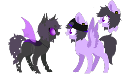 Size: 792x476 | Tagged: safe, artist:spooky-kitteh, oc, oc only, oc:pixel pizza, species:changeling, species:pegasus, species:pony, duality, pixel art, purple changeling, simple background, transparent background
