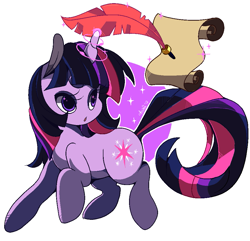 Size: 957x921 | Tagged: safe, artist:sugaryrainbow, character:twilight sparkle, species:pony, species:unicorn, abstract background, female, mare, quill, scroll, simple background, solo, white background