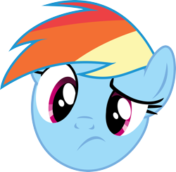 Size: 4009x3909 | Tagged: safe, artist:namelesshero2222, character:rainbow dash, species:pony, .svg available, bust, confused, female, high res, portrait, simple background, solo, transparent background, vector