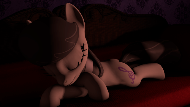 Size: 640x360 | Tagged: safe, artist:tech--pony, character:octavia melody, species:earth pony, species:pony, 3d, animated, couch, ear twitch, eyes closed, female, lying down, mare, sleeping, solo, source filmmaker