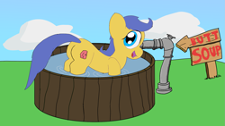 Size: 2001x1125 | Tagged: safe, artist:platypus in a can, oc, oc only, oc:buttpony, butt soup, plot