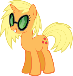 Size: 3857x4000 | Tagged: safe, artist:namelesshero2222, character:applejack, character:dj pon-3, character:vinyl scratch, species:pony, species:unicorn, female, high res, mare, palette swap, recolor, simple background, solo, transparent background, vector
