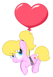 Size: 1800x2615 | Tagged: safe, artist:sny-por, oc, oc:lola balloon, balloon, heart, heart eyes, holiday, ponytail, simple background, transparent background, valentine's day, wingding eyes