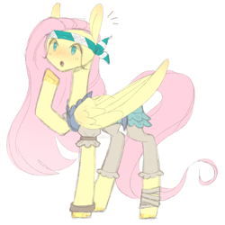 Size: 1000x1000 | Tagged: safe, artist:harusocoma, character:fluttershy, species:pony, my little pony: the movie (2017), female, pirate fluttershy, simple background, solo, white background