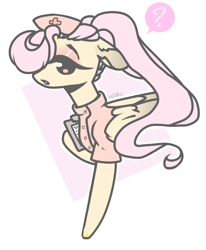 Size: 542x658 | Tagged: safe, artist:harusocoma, character:fluttershy, species:pony, female, nurse outfit, solo