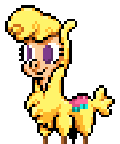 Size: 135x162 | Tagged: safe, artist:sonicboy112, community related, character:paprika paca, species:alpaca, them's fightin' herds, animated, cute, female, pixel art, simple background, smiling, solo, transparent background