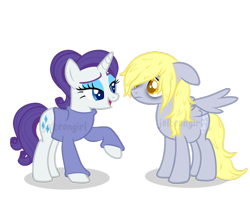 Size: 1024x843 | Tagged: safe, artist:jolteongirl, character:derpy hooves, character:rarity, species:pegasus, species:pony, species:unicorn, ship:derpity, bags under eyes, clothing, colored pupils, female, floppy ears, lesbian, pregnant, sad, shipping, simple background, sweater, transparent background, watermark