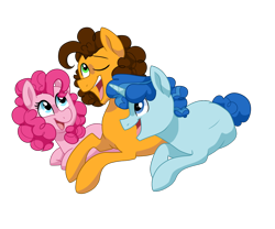 Size: 1200x1000 | Tagged: safe, artist:guzzlord, character:cheese sandwich, character:party favor, character:pinkie pie, species:earth pony, species:pony, ship:cheesepie, ship:partypie, bisexual, cheesefavor, female, gay, male, party pony, party trio, partycheesepie, pinkie pie gets all the stallions, polyamory, shipping, simple background, straight, transparent background