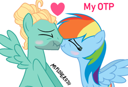 Size: 1024x701 | Tagged: safe, artist:mlplover0711, character:rainbow dash, character:zephyr breeze, female, male, shipping, straight, zephdash