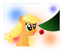 Size: 750x614 | Tagged: safe, artist:dbapplejack, character:applejack, bauble, christmas, christmas tree, hatless, missing accessory, simple background, transparent background, tree, vector