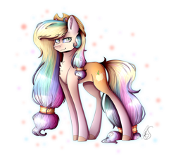 Size: 1765x1589 | Tagged: safe, artist:norica-official, character:applejack, character:princess celestia, species:earth pony, species:pony, abstract background, clothing, cutie mark, female, fusion, hair tie, hat, mare, simple background, solo, transparent background