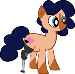 Size: 792x783 | Tagged: safe, artist:nursey, oc, oc only, oc:heartspring, species:earth pony, species:pony, amputee, markings, prosthetic limb, prosthetics, simple background, transparent background