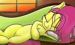 Size: 4150x2516 | Tagged: safe, artist:machstyle, character:fluttershy, species:pony, couch, cute, eyes closed, female, mare, on side, shyabetes, sleeping, solo, window
