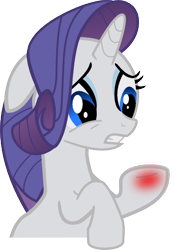 Size: 374x537 | Tagged: safe, artist:dbapplejack, character:rarity, species:pony, species:unicorn, episode:magic duel, g4, my little pony: friendship is magic, blood, female, injured, simple background, solo, transparent background, vector