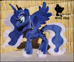 Size: 2904x2424 | Tagged: safe, artist:vegeto-uchihaportgas, artist:wollyshop, character:princess luna, species:alicorn, species:pony, crown, embroidery, irl, jewelry, photo, plushie, regalia, solo