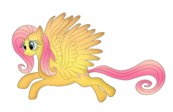 Size: 900x587 | Tagged: safe, artist:macalaniaa, character:fluttershy, species:pegasus, species:pony, female, flying, mare, simple background, smiling, solo, transparent background