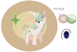 Size: 1024x698 | Tagged: safe, artist:k3elliebear, oc, oc:mirage, species:pony, species:unicorn, female, mare, reference sheet, solo