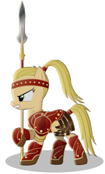 Size: 2266x3750 | Tagged: safe, artist:masterrottweiler, species:pony, amazon, armor, diablo, female, mare, simple background, solo, spear, transparent background, weapon