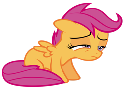 Size: 1036x772 | Tagged: dead source, safe, artist:thatsgrotesque, character:scootaloo, cute, female, simple background, solo, tired, transparent background, vector