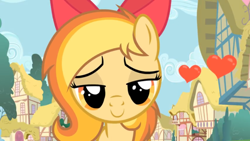 Size: 1334x750 | Tagged: safe, artist:reverse studios, oc, oc:sally candy, bow, cute, female, filly, hair bow, lidded eyes, looking at you, ocbetes, pmv, show accurate, solo
